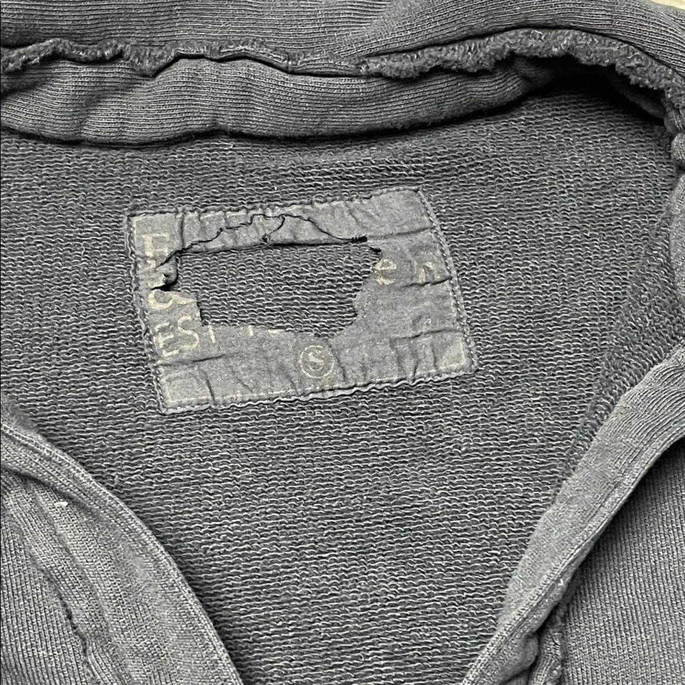 NEW Frank & Eileen S 100%‎ Cotton Triple Fleece Navy Blue Henley Sweatshirt USA